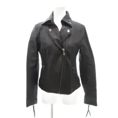 アズールバイマウジー AZUL by moussy ライダースジャケット M 黒 ブラック 豚皮 ダブル /SJ  ■GY59