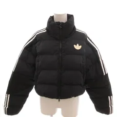 アディダスオリジナルス adidas originals 美品 中綿ジャケット XS 黒 ブラック スタンドカラー トレフォイル  クロップド丈 スリーストライプ 127831148 /HW ■GY61