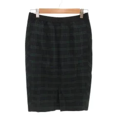 ユニクロ UNIQLO タグ付き ペンシルスカート チェック柄 M 紺 ネイビー 緑 グリーン /YJ ■GY06