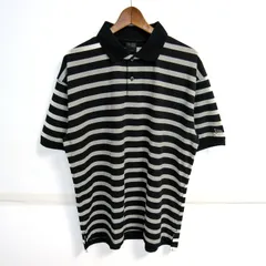 ニューエラ ポロシャツ トップス 半袖 ボーダー柄 ゴルフウエア メンズ Lサイズ 黒×白 NEW ERA 【中古】のサムネイル
