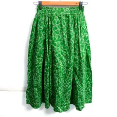 クリスチャンディオール ロングスカート ボトムス ギャザーフレア プレタポルテ レディース Mサイズ グリーン Christian Dior 【中古】