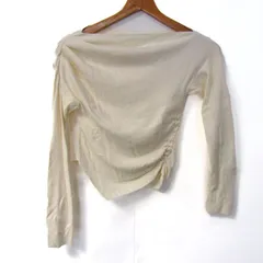 スナイデル ニット トップス 長袖 アシンメトリー ギャザー レディース Fサイズ オフホワイト snidel 【中古】