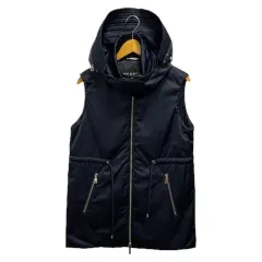 マックスマーラ ウィークエンドライン MAX MARA WEEKEND LINE ダウンベスト フード 無地 ポリエステル 529601036 40 紺 ネイビーのサムネイル