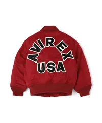 新品 [Avirex] KID'S MA-1 LOGO キッズ エムエーワン ロゴ フライトジャケット アウター 中綿 冬 保温 子供 120cm 100 レッド 783-4952951