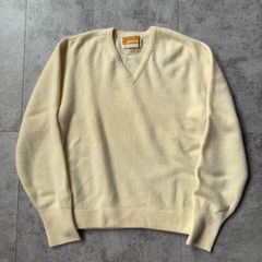 80sイタリア製 PETER BROWNピュアカシミア100%リブニットベージュ 