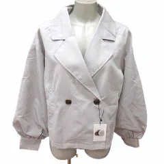 グレイル GRL トレンチコート ショート丈 総裏地 F ライトグレー /YK ●RY