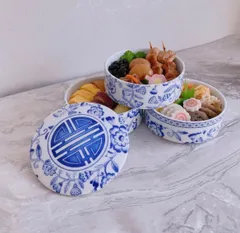 【最終一点・再販なし】三段重（小）シノワズリ｜和菓子・おもてなしに｜通年使える重箱