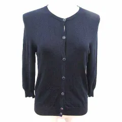 アプワイザーリッシェ Apuweiser-riche カーディガン ニット 七分袖 2 M 紺 ネイビー /YK