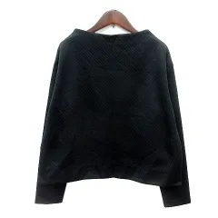 オペークドットクリップ OPAQUE.CLIP カットソー ハイネック 総柄 長袖 38 M 黒 ブラック /MN