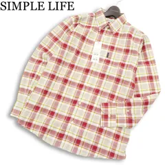 【新品 未使用】 SIMPLE LIFE シンプルライフ レナウン 通年★ 長袖 チェック ボタンダウン シャツ Sz.L メンズ