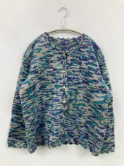 カーディガン/ボレロ ブルー その他総柄 ミドル丈 長袖