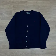 100 POLO RALPH LAUREN 00s ラムウール ネイビー カーディガン