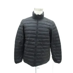 ユニクロ UNIQLO ダウンジャケット 上着 スタンドカラー ミドル丈 L 黒 ブラック /HO24 ■ECD001