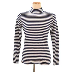 モンベル Montbell ハイネック カットソー 長袖 ボーダー M 紺 ネイビー ■ECD001