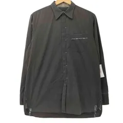 バーバリーブラックレーベル BURBERRY BLACK LABEL 比翼 マチ付 袖ホース刺繍 コットン レギュラーカラー ドレスシャツ メンズ JPN：3 