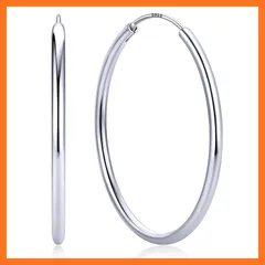 【新品】 [ChicSilver] シルバー925 フープピアス レディース リングピアス 大きめ シンプル 純銀 アクセサリー 直径30mm 幅2mm