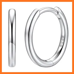【新品】 [Suplight] シルバー925 ピアス レディース フープピアス 大きめ リングピアス つけっぱなし 金属アレルギー対応 シンプル 内径14mm
