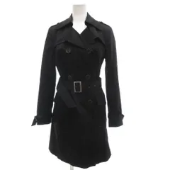 エムケー ミッシェルクラン MK MICHEL KLEIN トレンチコート 38 黒 ブラック 長袖 ダブルブレスト ベルト付き /SC ■ECD001