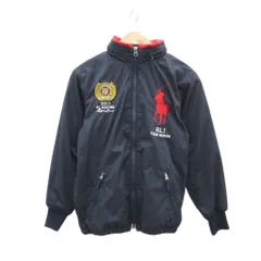 ポロ バイ ラルフローレン Polo by Ralph Lauren ブルゾンジャケット スタンドカラー ミドル丈 140 紺 ネイビー 刺繍 /HO18 ■ECD001 男の子
