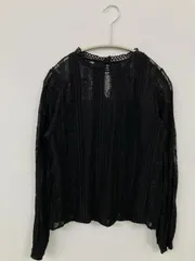 alicia PAGEBOY アリシアページボーイ シャツ/ブラウス F ブラック コットン ナイロン レース 長袖 スタンドカラー