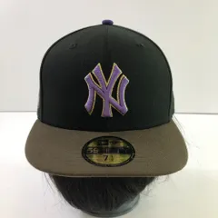 04w6074∞※【中古】 NEW ERA ニューエラ 59FIFTY キャップ ニューヨーク・ヤンキース 208824-25181 ブラック/ブラウン 7 5/8 60.6cm 【八王子店】