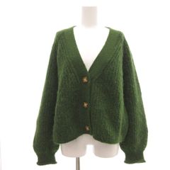 ザラ ZARA カーディガン ウール M 緑 グリーン ラグランスリーブ