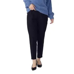 新品 [コムサイズム] [コムサモデルズ] 【美しいベーシックパンツ】裏起毛 カルゼ テーパードパンツ 38-52PM57-205 ブラック L