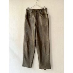 Peng Tai Homme スラックス ブラウン レザーパンツ - メルカリ