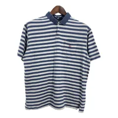 POLO SPORT ポロスポーツ ポロシャツ ラルフローレン ボーダー ライトグレー (メンズ XL) 中古 古着 R5581