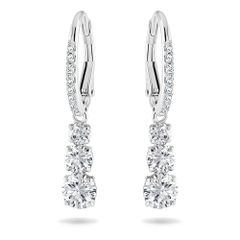 新品♥スワロフスキーSwarovskiピアス・ティアドロップクリスタル白銀 
