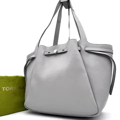 未使用級 現行に近い TORY BURCH トリーバーチ ロミー トートバッグ 肩掛け ビジネス A4可 大容量 ロゴ グレー 保存袋付き 正規品