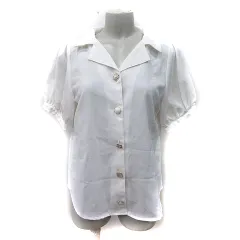 イング INGNI シャツ ブラウス シアー 半袖 M 白 ホワイト /YI ●RY