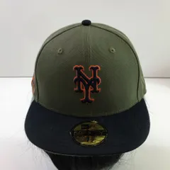04w6075∞※【中古】 NEW ERA ニューエラ 59FIFTY キャップ ニューヨーク・メッツ 25th Anniversary 208824-23212 オリーブ/ブラウン 7 5/8 60.6cm 【八王子店】