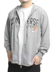 新品 [コンバース] パーカー メンズ 大きいサイズ ミニ裏毛 ロゴ プリント ジップアップ スウェット 3L グレー(29)