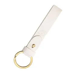 新品 [IL BISONTE (イルビゾンテ)] キーホルダー キーリング レザー 本革 牛革 レディース メンズ ユニセックス ホワイト 白