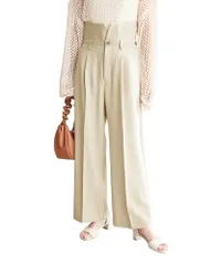 新品 [ロペピクニック] リネン混シャンブレーパンツ/セットアップ対応・UVケア ベージュ（27） 40