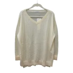 オペークドットクリップ OPAQUE.CLIP ニット カットソー Vネック ウール 長袖 38 白 アイボリー /MS