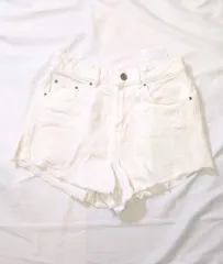 【222152】ZARA ザラ  キッズ　ハーフパンツ　デニム　ジーンズ　ダメージ加工　コットン100％　13-14　164  ・ アイボリー