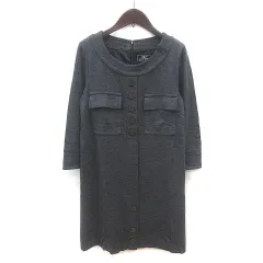 グレースコンチネンタル GRACE CONTINENTAL ワンピース ひざ丈 ウール 七分袖 36 チャコールグレー /MS