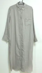 【220228】Mila Owen ミラオーウェン  長袖　ポケット付き　シャツ　ロングワンピース　サイズ0  ・ ベージュ