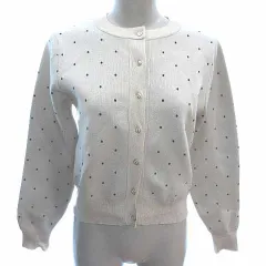 テチチ Te chichi カーディガン ニット ドット 長袖 フリー 白 オフホワイト /YK
