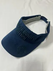 【221427】MASTER BUNNY EDITION マスターバニー  サンバイザー　帽子　ゴルフ　人工皮革　サイズFR ブルー