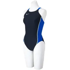 新品 [ミズノ] 水泳 競泳 水着 練習用 エクサースーツ ミディアムカット N2MAB260 レディース M ブラック/ブルー/ネオミント