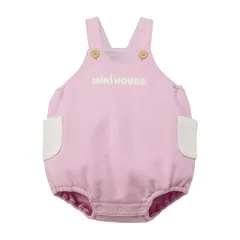 新品 [ミキハウス] WEB限定 ロンパース ロゴ 無地 男の子 女の子 ベビー キッズ 赤ちゃん ベビー服 子供服 サロペット オーバーオール 10-1513-140 フリー(80-90cm) ラベンダー