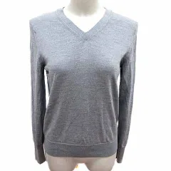 アンタイトル UNTITLED ニット カットソー Vネック 長袖 ウール 2 M グレー /YK