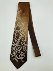 GIANNI VERSACE ネクタイ ブラウン ストライプ柄 その他総柄