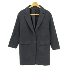 ユニクロ チェスターコート ウール混 アウター レディース Sサイズ ダークグレー UNIQLO 【中古】