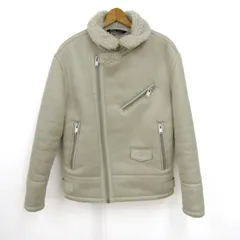 ザラ ムートンジャケット 裏ボア アウター レディース USA Lサイズ ホワイト ZARA 【中古】