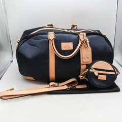 キタムラ ボストンバッグ ポーチ付き 旅行バッグ 鞄 カバン ブランド レディース ネイビー Kitamura 【中古】