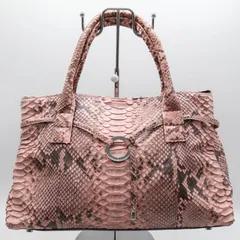 クロコダイル トートバッグ 本革 レザー 鞄 カバン ブランド レディース ワインレッド CROCODILE 【中古】のサムネイル